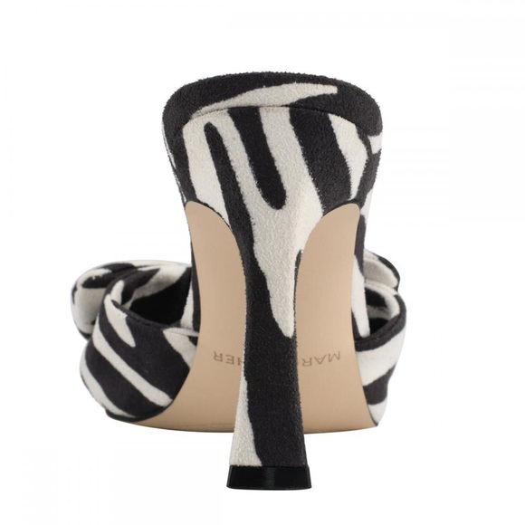 NEW Marc Fisher Demar Heeled Mule Zebra Suede Mules Slide - Picture 6 of 6